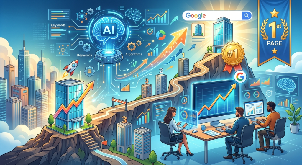 How AI SEO Services Helped a Business Achieve First-Page Google Rankings